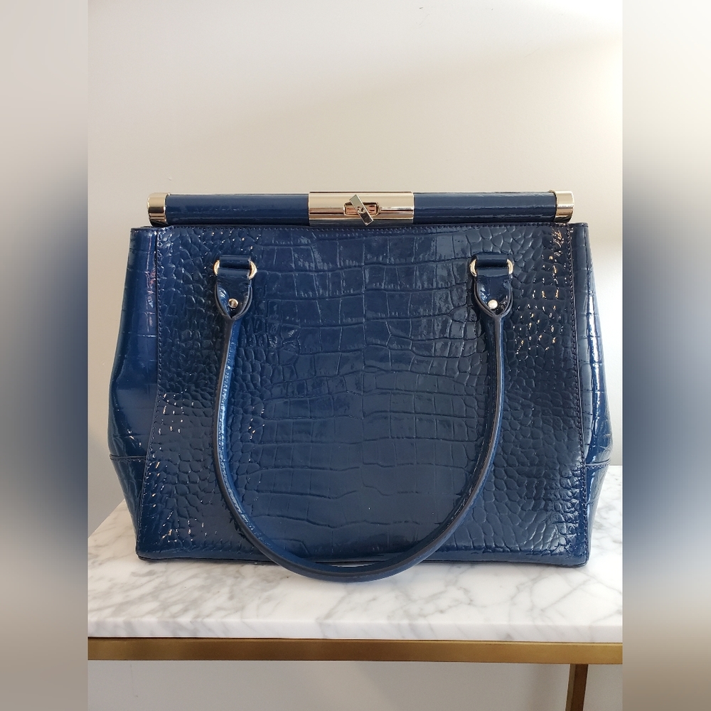 Kate Spade AUTHENTIC Knightsbridge Constance - Marine blue crocodile leather